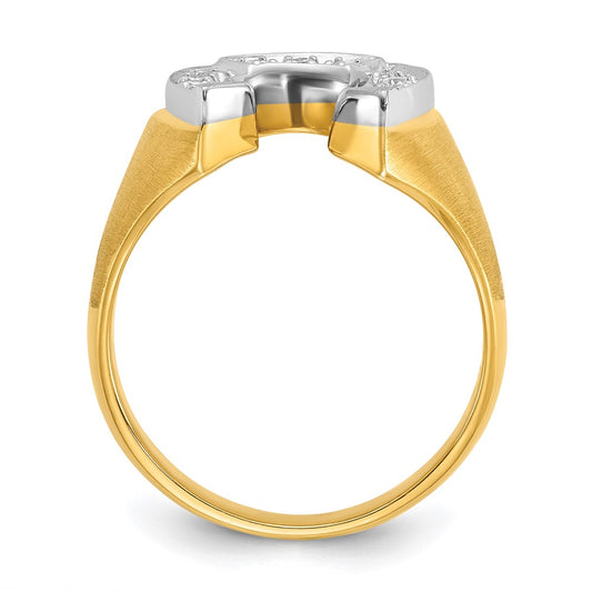 IB Goodman 10k Two-tone Mens Satin Horseshoe Diamond Ring Mounting