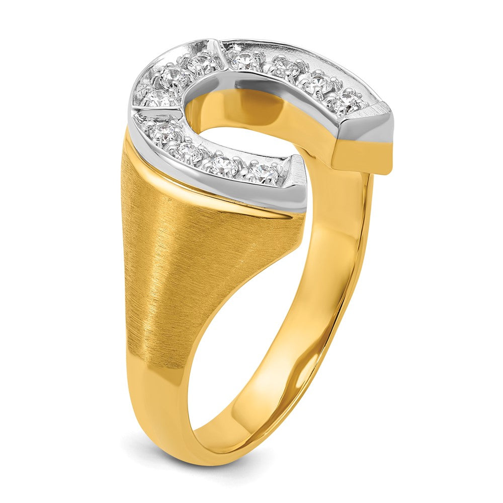 IB Goodman 10k Two-tone Mens Satin Horseshoe Diamond Ring Mounting