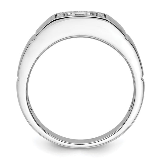 IBGoodman 14k White Gold 1 carat Lab Grown Diamond VS/SI+ G+ Complete Men's Ring