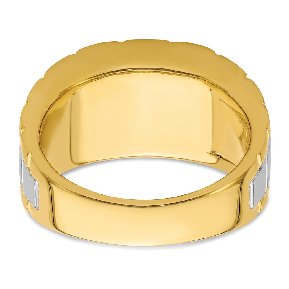 IBGoodman 14k Two Tone 1 3/8 carat Lab Grown Diamond VS/SI+ G+ Complete Polished Men's Ring