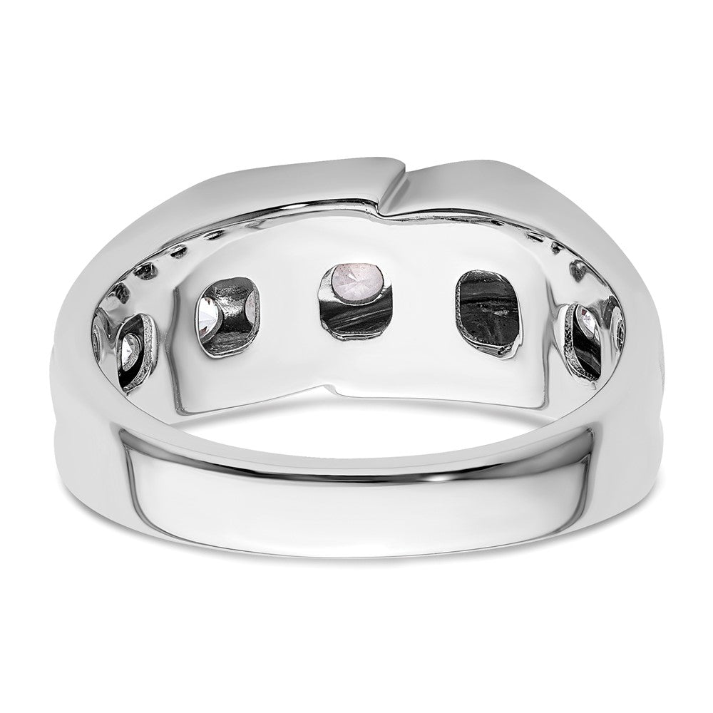 IBGoodman 14k White Gold 1 3/8 carat Lab Grown Diamond VS/SI+ G+ Complete Satin Men's Ring