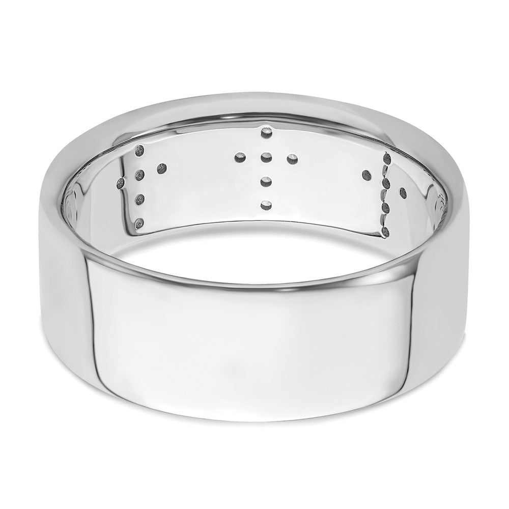 IBGoodman 14k White Gold 1/5 carat Lab Grown Diamond VS/SI+ G+ Complete Cross Men's Ring