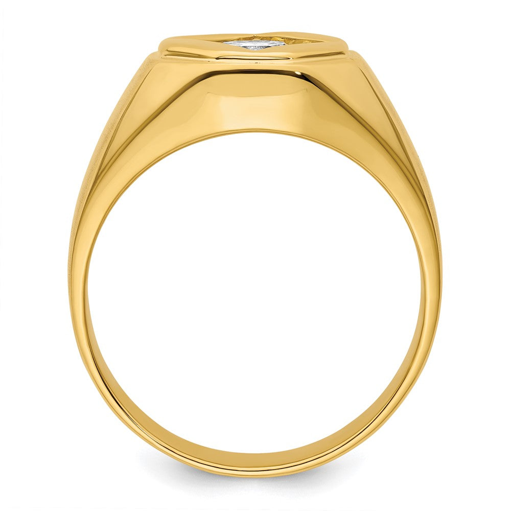 IBGoodman 14k 1 carat Lab Grown Diamond VS/SI+ G+ Complete Polished and Satin Men's Ring