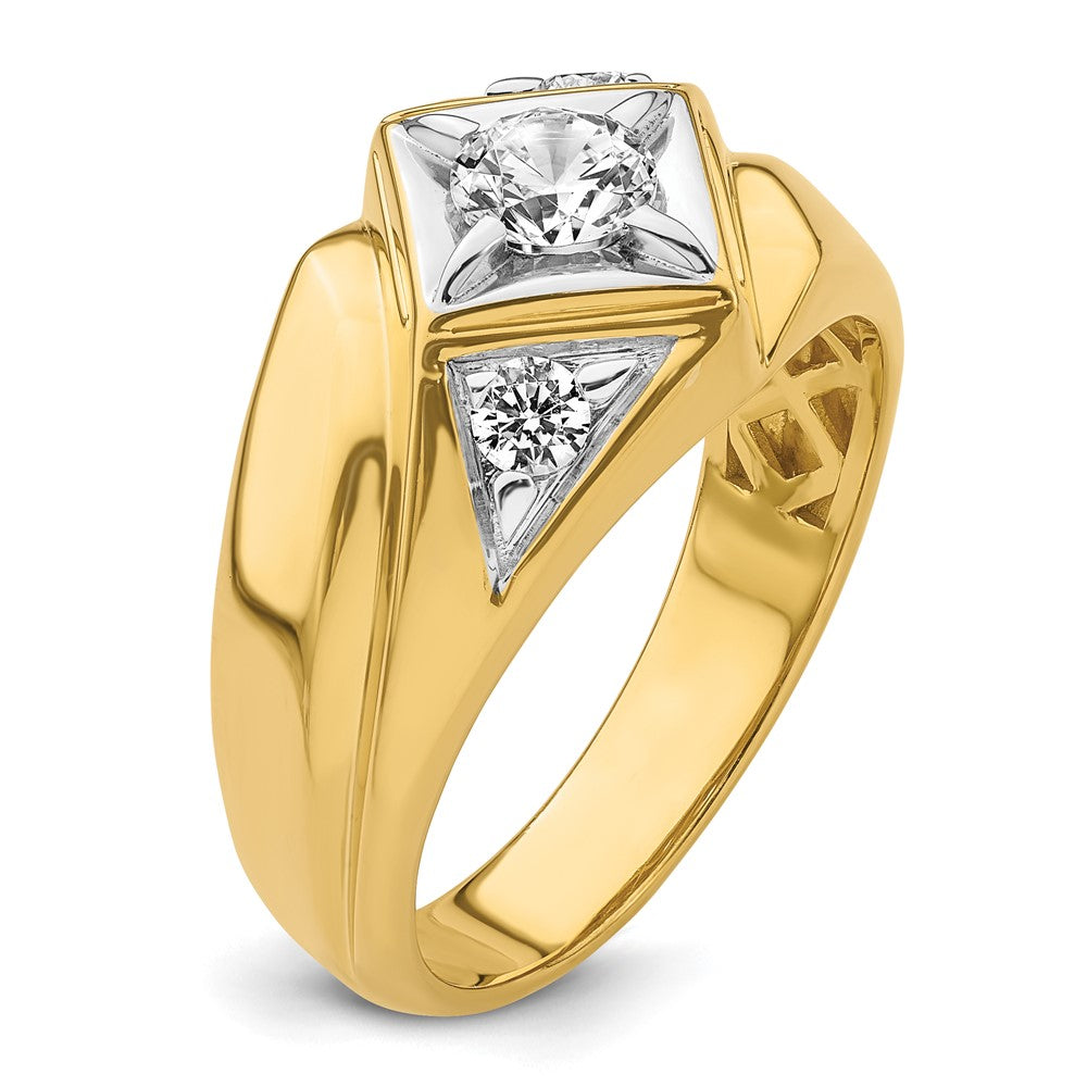 IBGoodman 14k with White Rhodium 3/4 carat Lab Grown Diamond VS/SI+ G+ Complete Polished and Satin Men's Ring