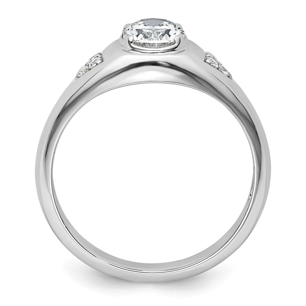 IBGoodman 14k White Gold 1 carat Lab Grown Diamond VS/SI+ G+ Oval Complete Men's Ring