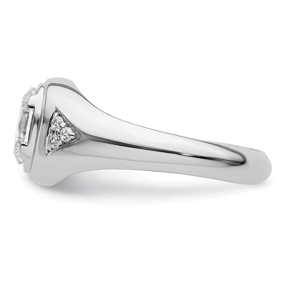 IBGoodman 14k White Gold 1 carat Lab Grown Diamond VS/SI+ G+ Oval Complete Men's Ring