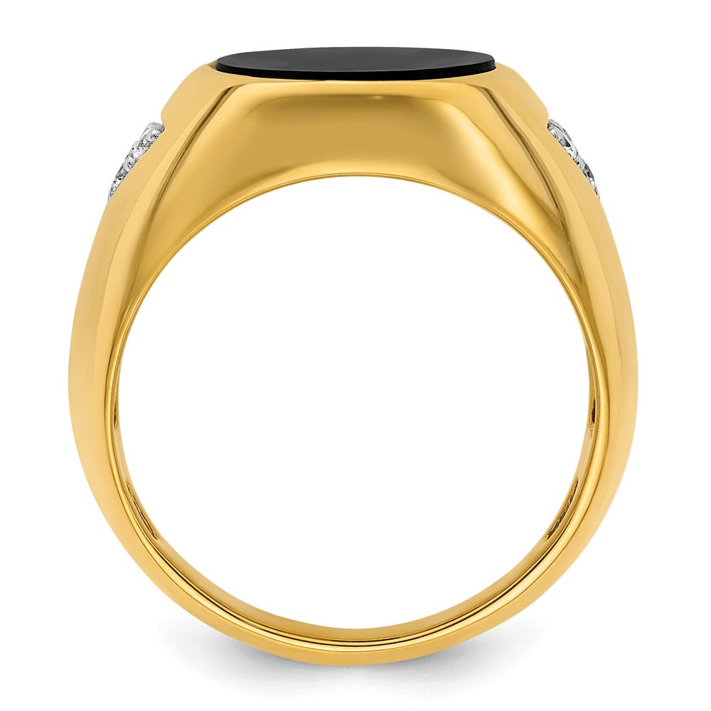 IBGoodman 14k 1/6 carat Lab Grown Diamond VS/SI+ G+ and Onyx Complete Men's Ring