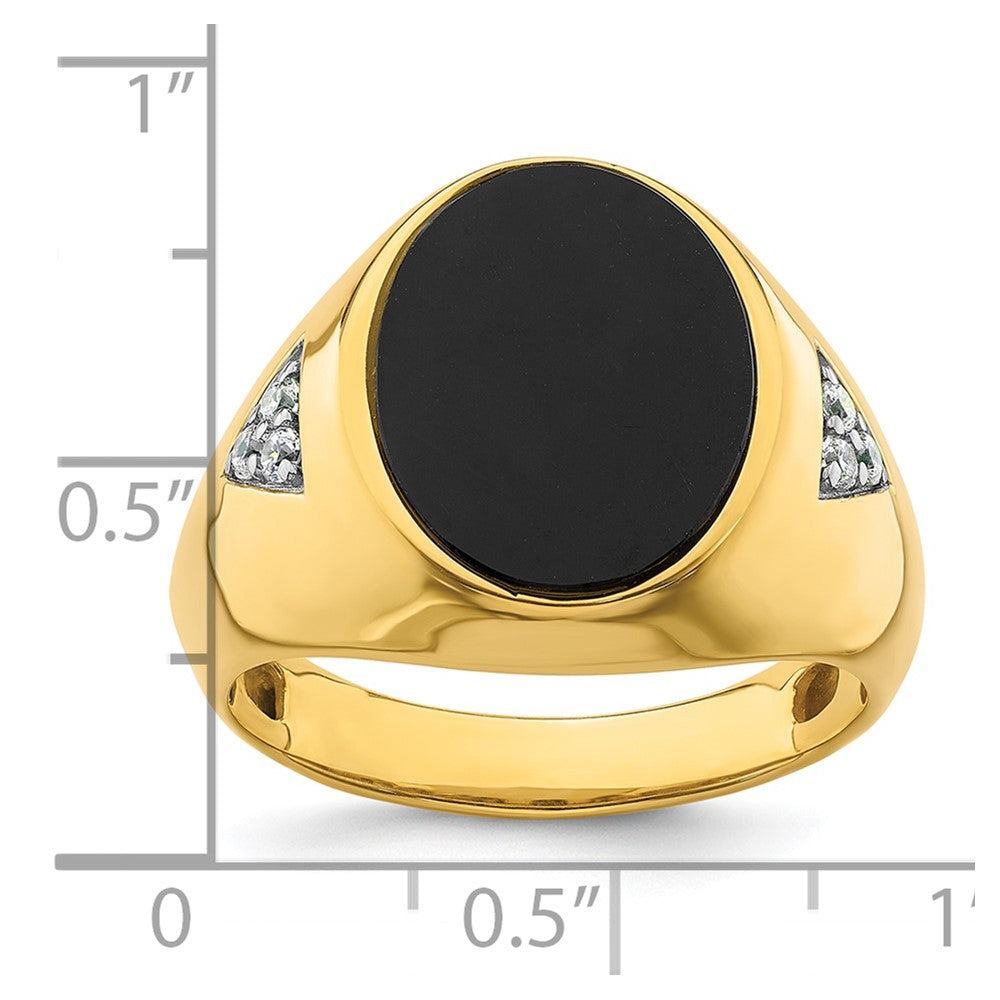 IBGoodman 14k 1/6 carat Lab Grown Diamond VS/SI+ G+ and Onyx Complete Men's Ring