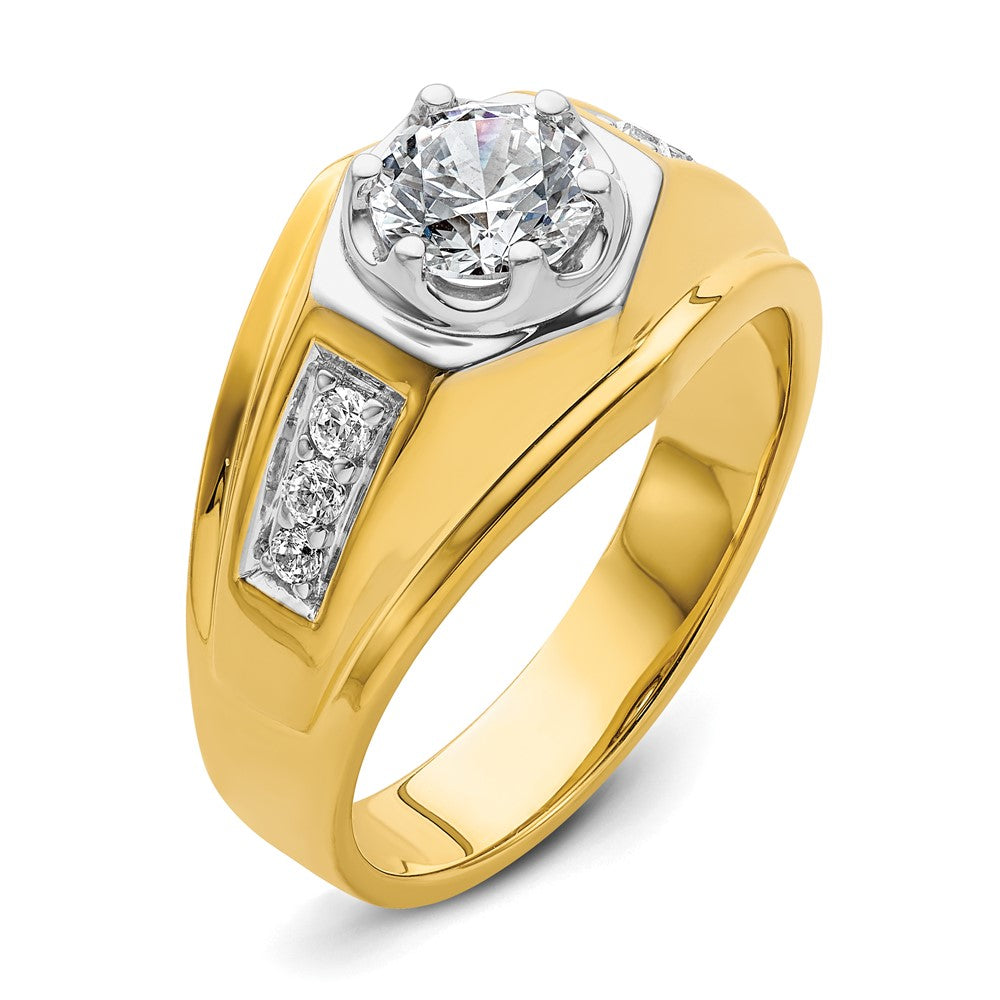 IBGoodman 14k Two Tone 1 1/5 carat Lab Grown Diamond VS/SI+ G+ Complete Polished Men's Ring