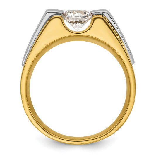 IBGoodman 14k Two-Tone Polished and Satin Men's Ring Mounting