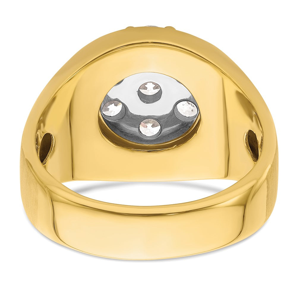 IBGoodman 14k Two-Tone 1 3/8 carat Lab Grown Diamond VS/SI+ G+ Complete Men's Cluster Ring