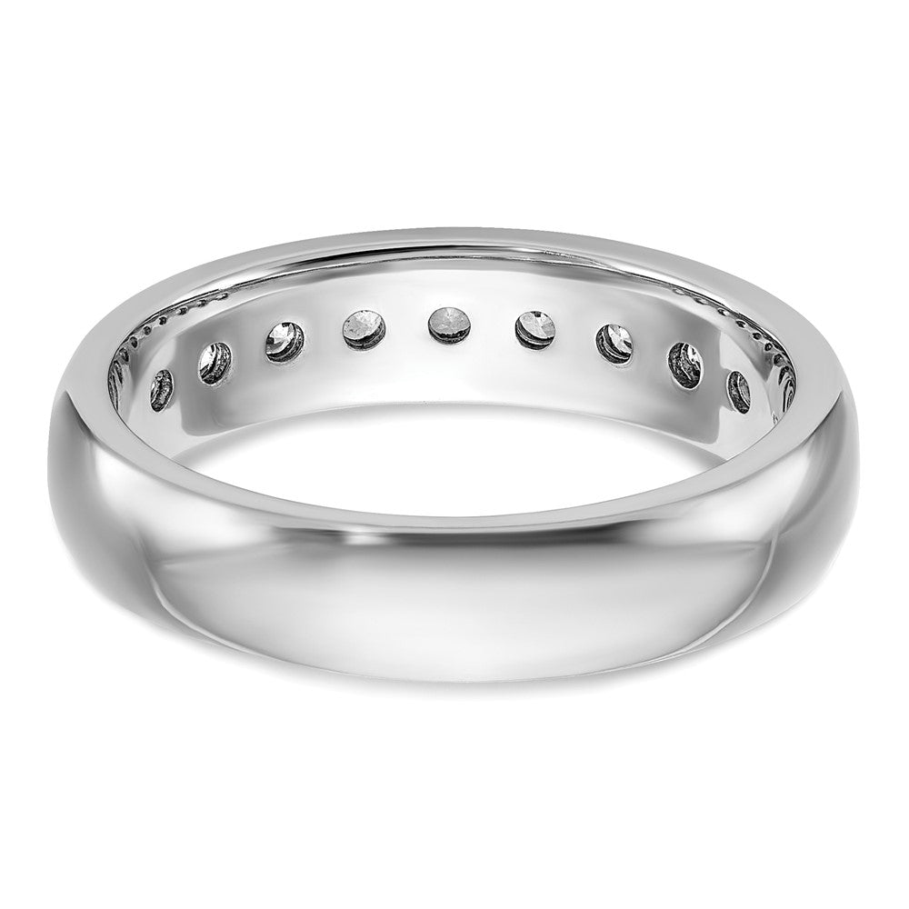 IBGoodman 14k White Gold 1/2 carat Lab Grown Diamond VS/SI+ G+ Nine Stone Complete Polished Men's Ring