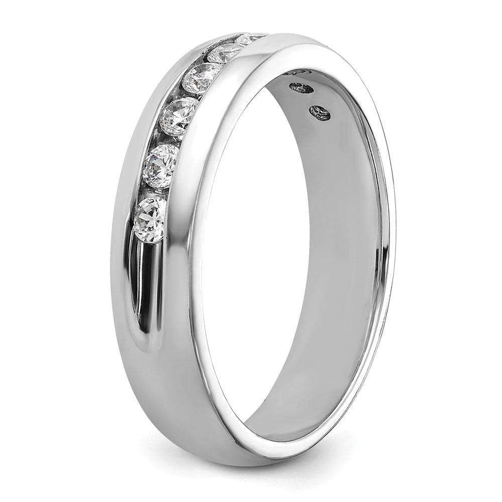 IBGoodman 14k White Gold 1/2 carat Lab Grown Diamond VS/SI+ G+ Nine Stone Complete Polished Men's Ring