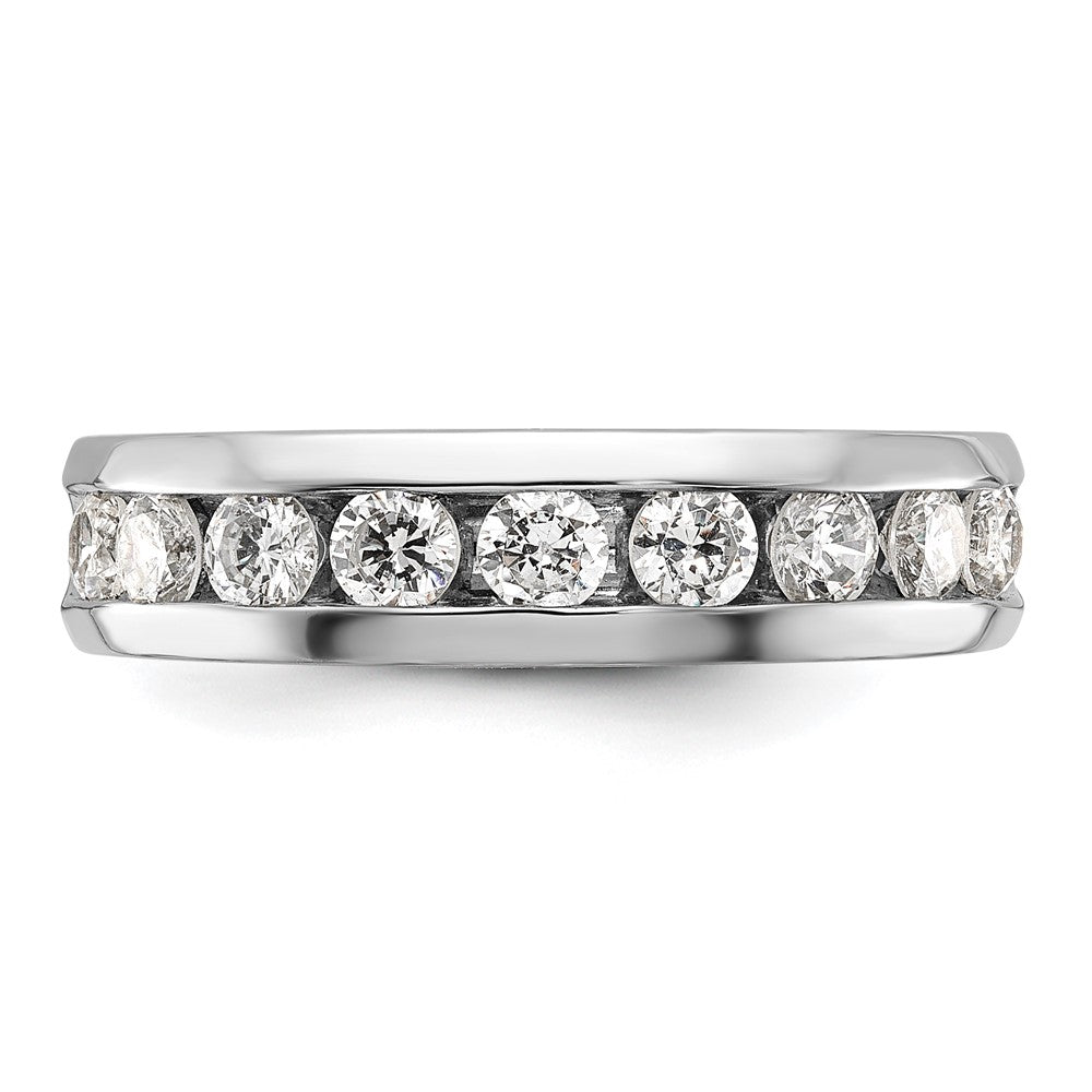 IBGoodman 14k White Gold 1 carat Lab Grown Diamond VS/SI+ G+ Nine Stone Complete Polished Men's Ring