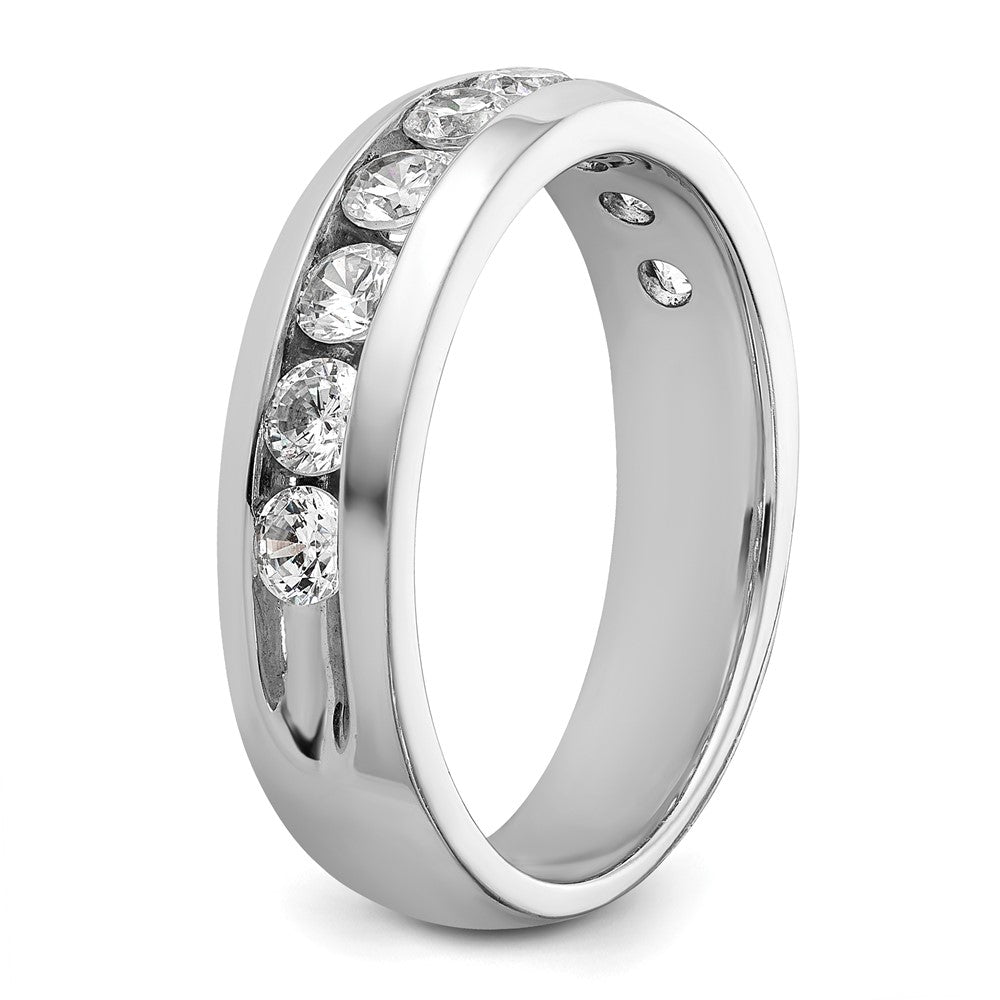IBGoodman 14k White Gold 1 carat Lab Grown Diamond VS/SI+ G+ Nine Stone Complete Polished Men's Ring