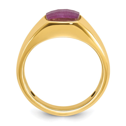 IB Goodman 10k Mens 9mm Cushion Ruby Doublet Stone Complete Ring