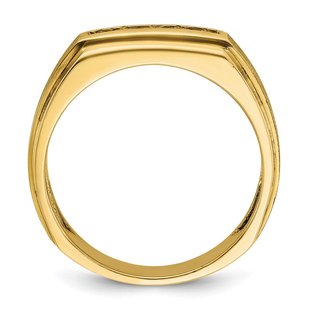 IBGoodman 14k Men's Polished and Satin 5-Stone 1/4 Carat AA Quality Diamond Ring