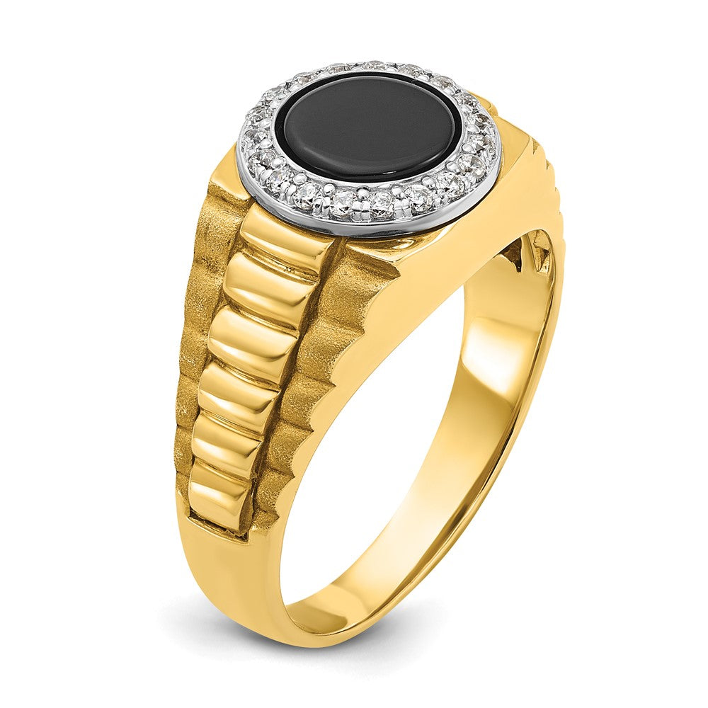 IB Goodman 10k Two-tone Round Gemstone and Diamond Halo Ring Mounting
