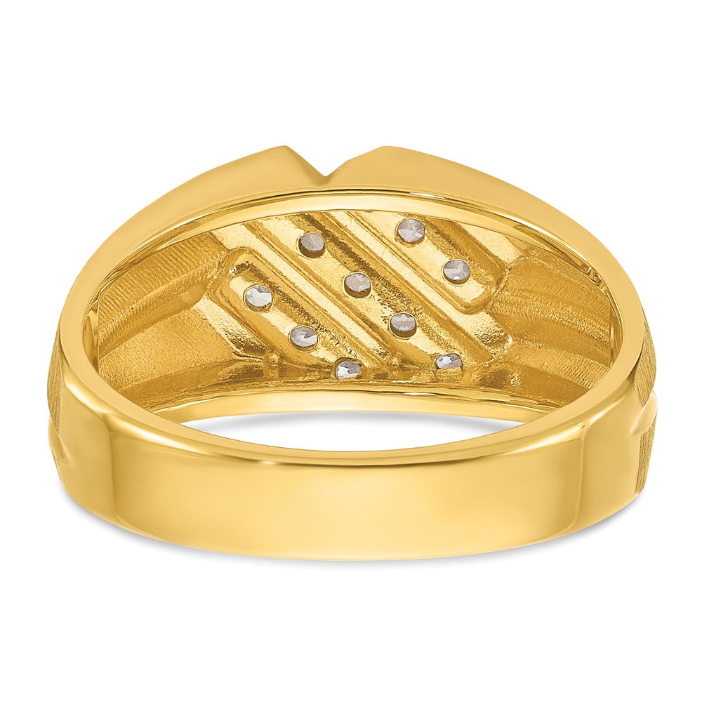 10k IBGoodman Men's Polished Satin and Grooved Ring Mounting