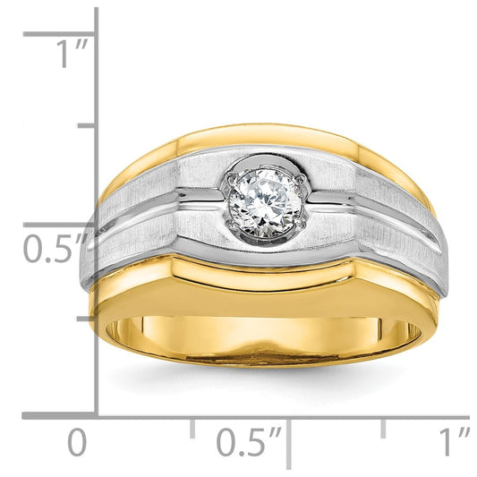 IB Goodman 10k Two-tone Mens Polished and Satin 1/3 carat Diamond Complete Ring