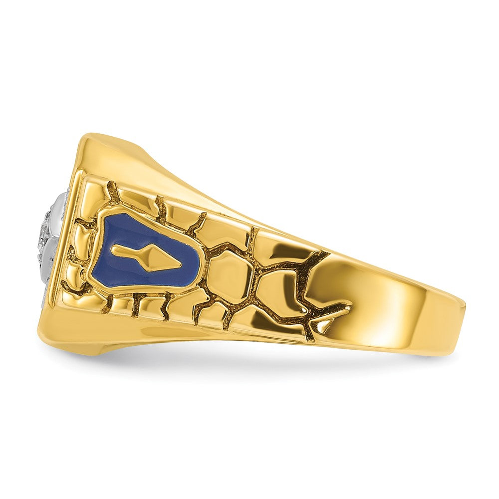 IBGoodman 10k Two-tone Men's Polished and Textured Blue Lodge Master Masonic Ring Mounting
