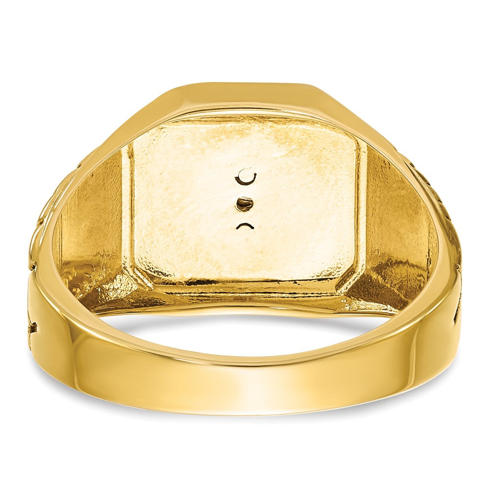 IBGoodman 10k Two-tone Men's Polished and Textured Blue Lodge Master Masonic Ring Mounting
