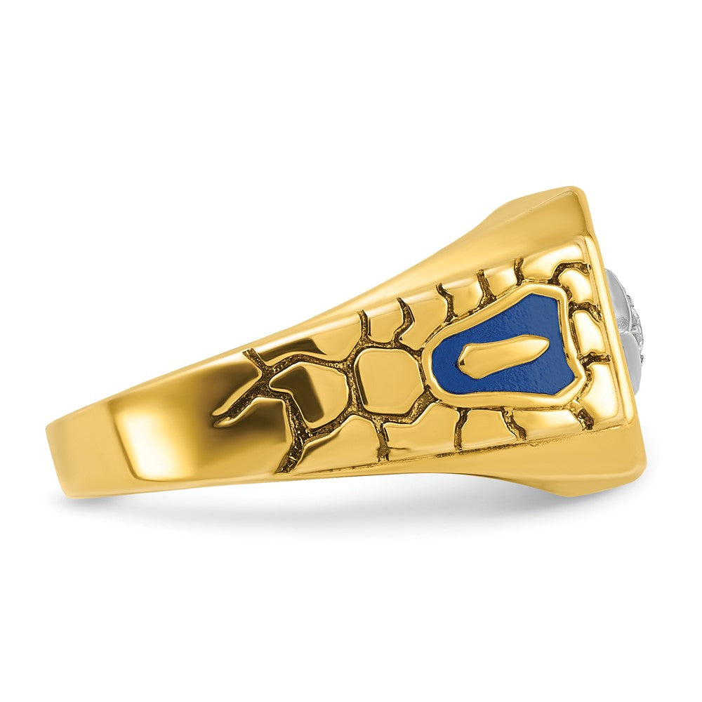 IBGoodman 10k Two-tone Men's Polished and Textured Blue Lodge Master Masonic Ring Mounting