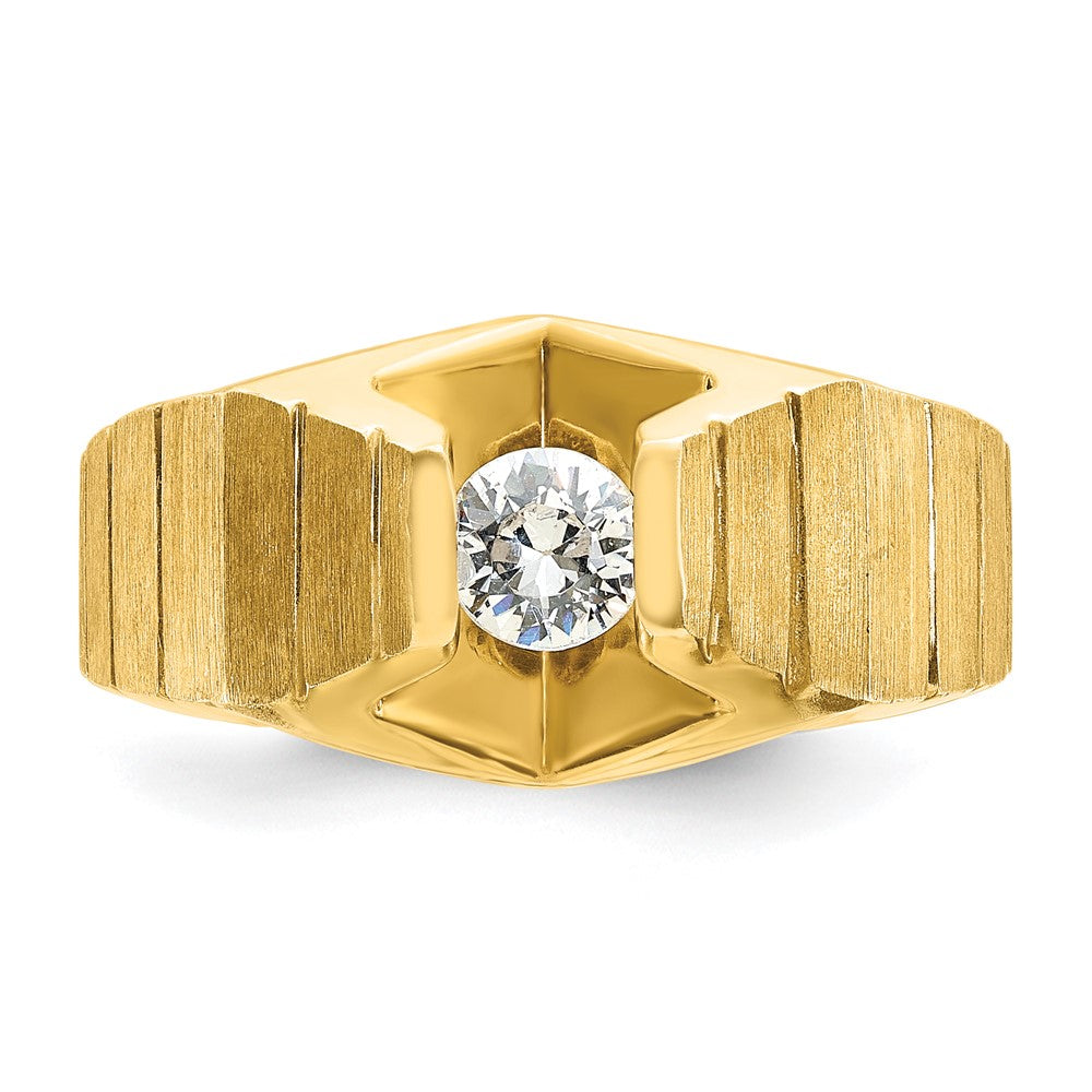 IBGoodman 14k 1/3 carat Lab Grown Diamond VS/SI+ G+ Complete Polished and Satin Men's Ring