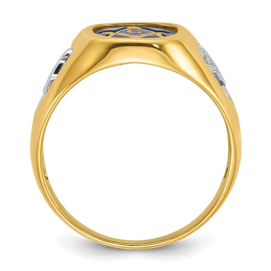 IBGoodman 10k Men's Polished and Textured Blue Lodge Master Masonic Ring Mounting