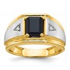 10k Yellow IBGoodman Men's Satin Peridot and Diamond Complete Ring