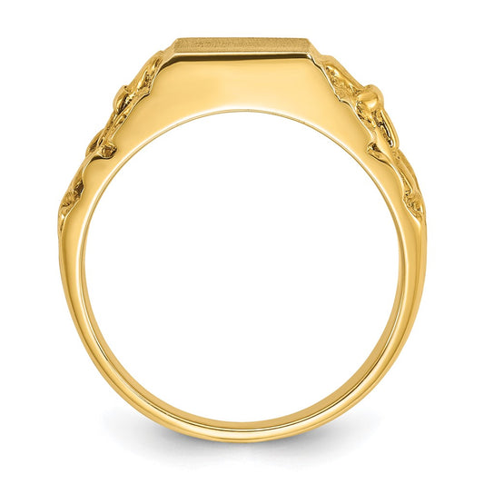 IB Goodman 10k Mens 13x9mm Rectangle Mens Signet Ring
