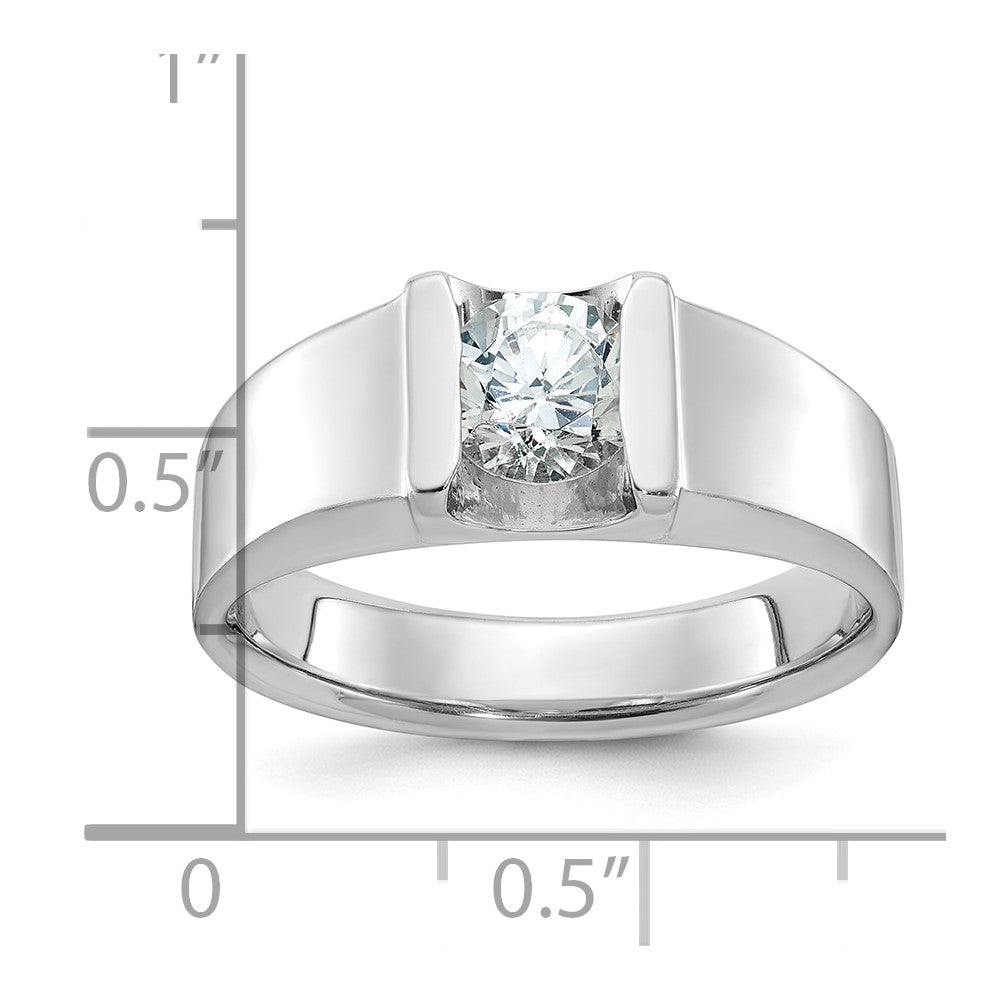 IBGoodman 14k White Gold 1 carat Lab Grown Diamond VS/SI+ G+ Complete Men's Ring