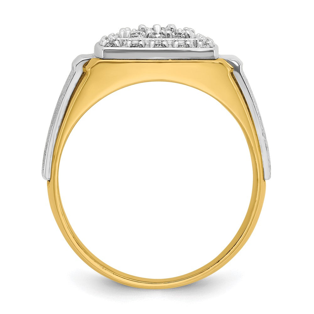 IBGoodman 10k Two-tone Men's Polished and Satin 1/2 Carat A Quality Diamond Ring
