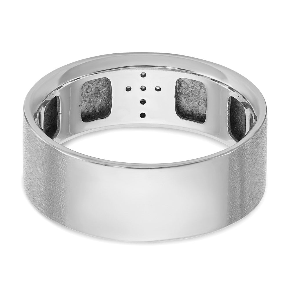 IBGoodman 14k White Gold 1/20 carat Lab Grown Diamond VS/SI+ G+ Complete Satin Cross Men's Ring