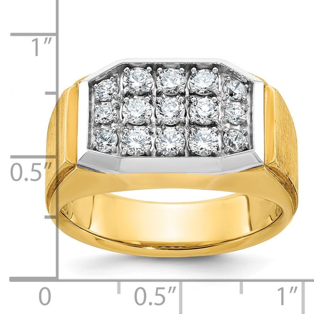 10k IBGoodman Men's Polished and Satin Cluster Ring Mounting