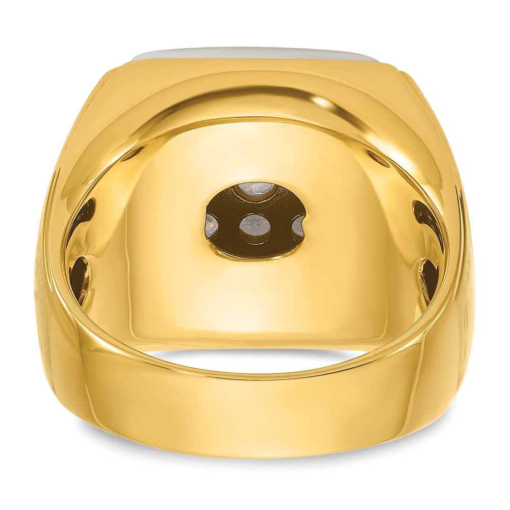 IBGoodman 10k Two-tone Men's Polished and Satin 1 5/8 Carat A Quality Diamond Cluster Ring