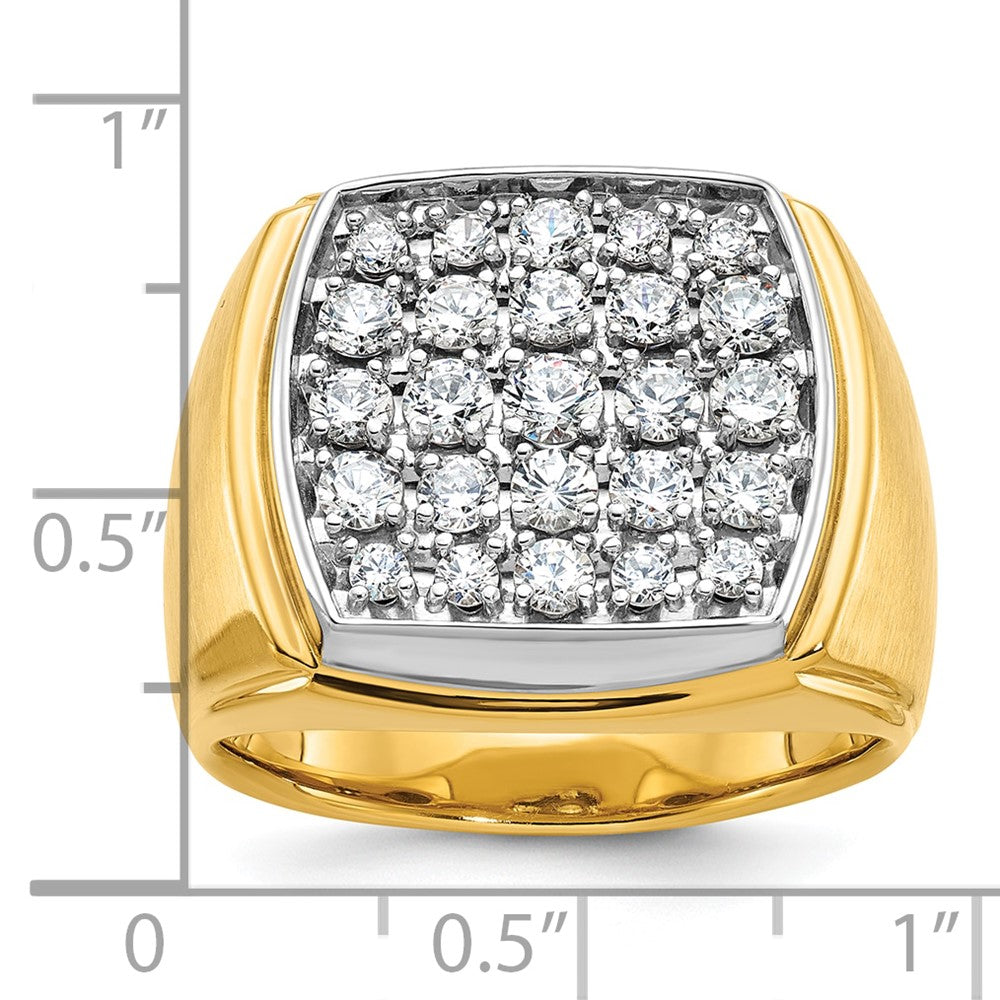 IBGoodman 10k Two-tone Men's Polished and Satin 1 5/8 Carat A Quality Diamond Cluster Ring