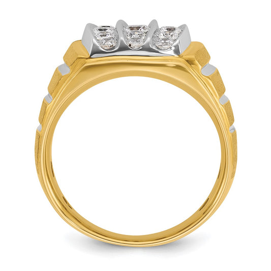 IB Goodman 10k Two-tone Mens Polished/Satin/Grooved Diamond Ring Mounting