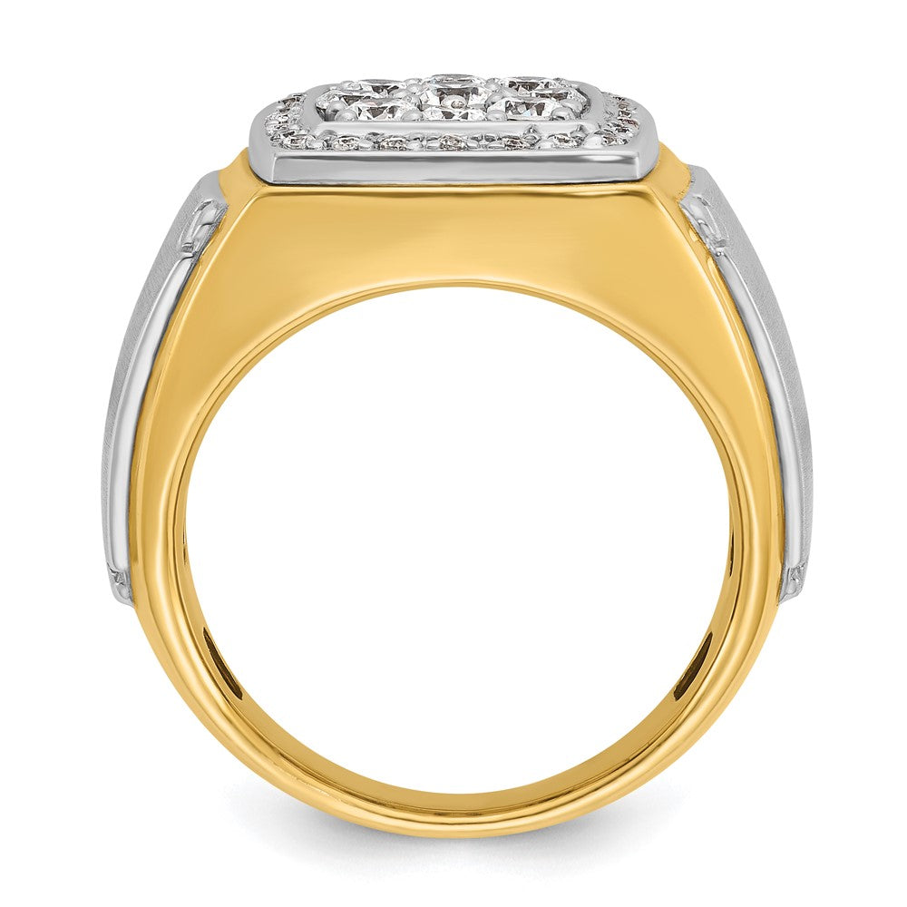IBGoodman 10k Two-tone Men's Polished and Satin Square Cluster Ring Mounting