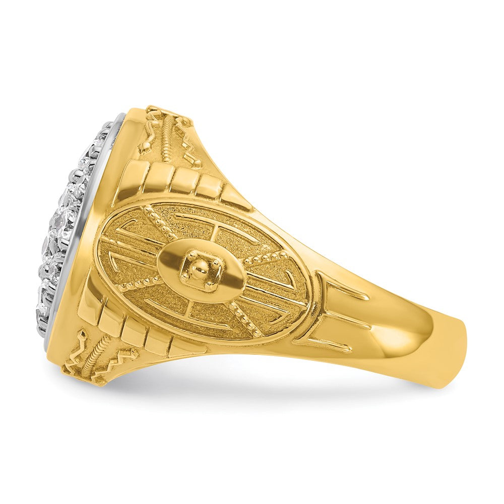 IBGoodman 10k Two-tone Men's Polished and Textured Oval Cluster Ring Mounting
