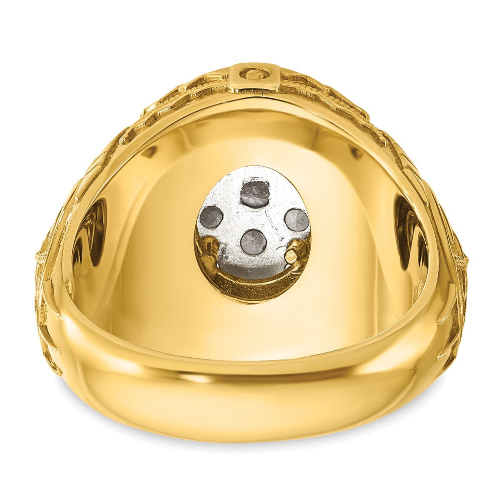 IBGoodman 10k Two-tone Men's Polished and Textured Oval Cluster Ring Mounting
