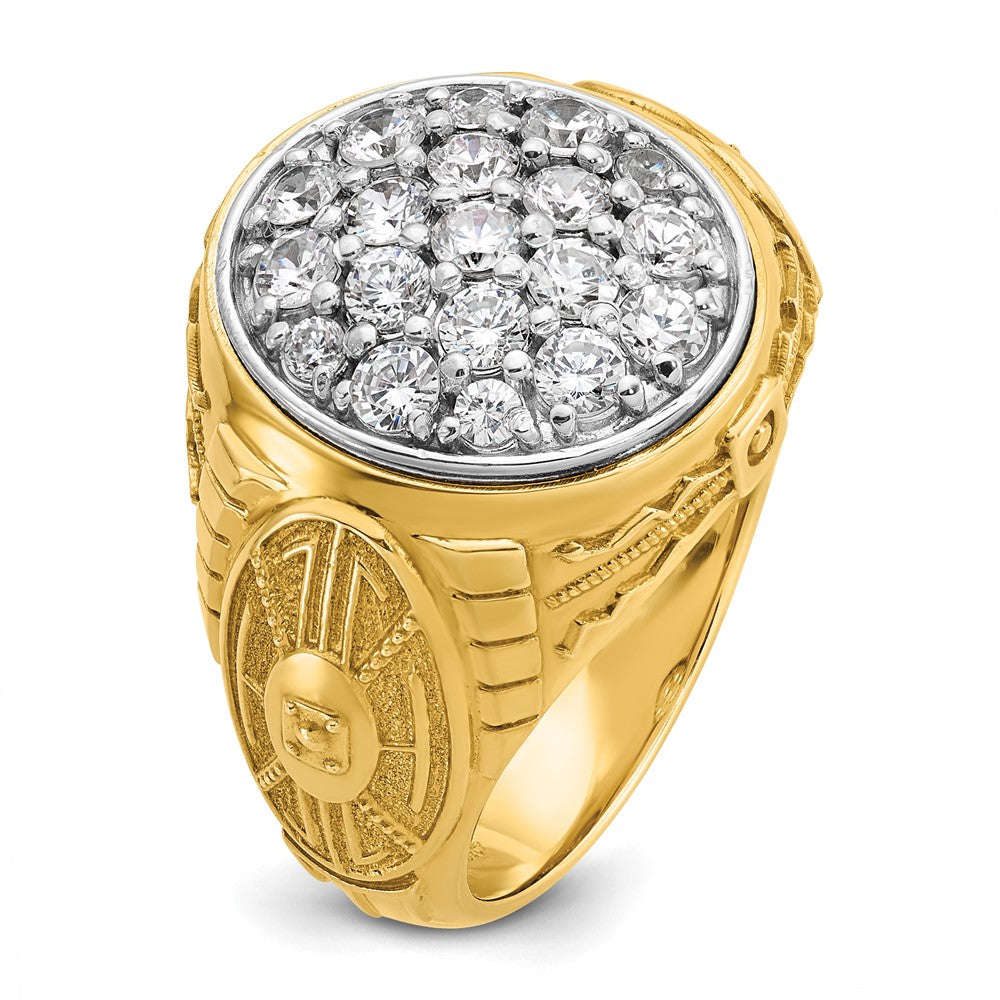 IBGoodman 10k Two-tone Men's Polished and Textured Oval Cluster Ring Mounting