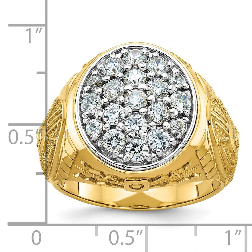 IBGoodman 10k Two-tone Men's Polished and Textured Oval Cluster Ring Mounting