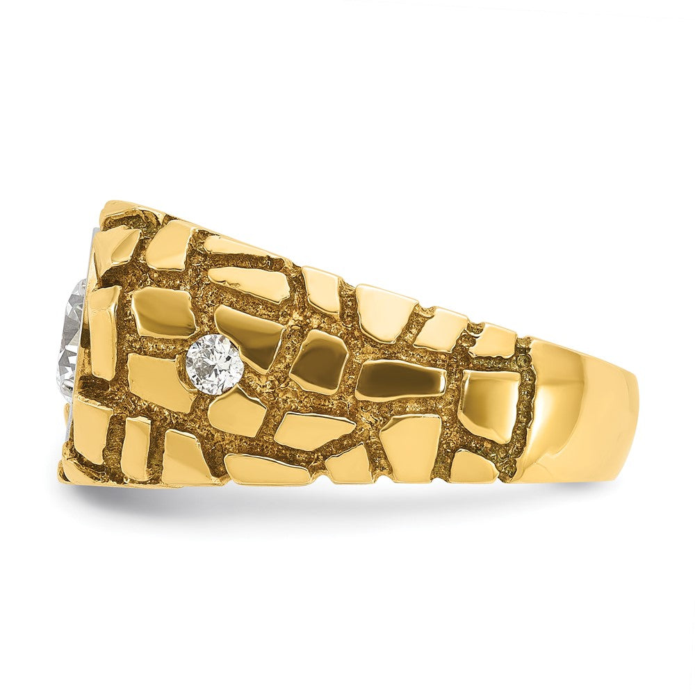 IBGoodman 14k Two Tone 1 carat Lab Grown Diamond VS/SI+ G+ Complete Men's Nugget Ring