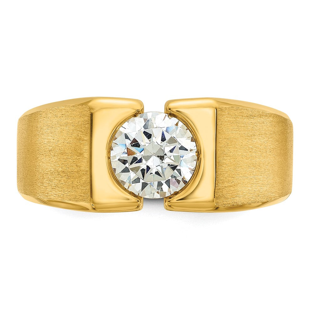 IBGoodman 14k 1 carat Lab Grown Diamond VS/SI+ G+ Complete Polished and Satin Men's Ring