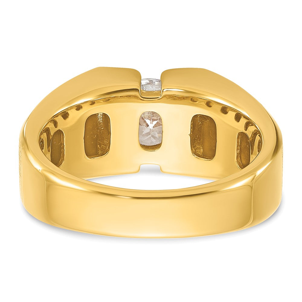 IBGoodman 14k 1 carat Lab Grown Diamond VS/SI+ G+ Complete Polished and Satin Men's Ring