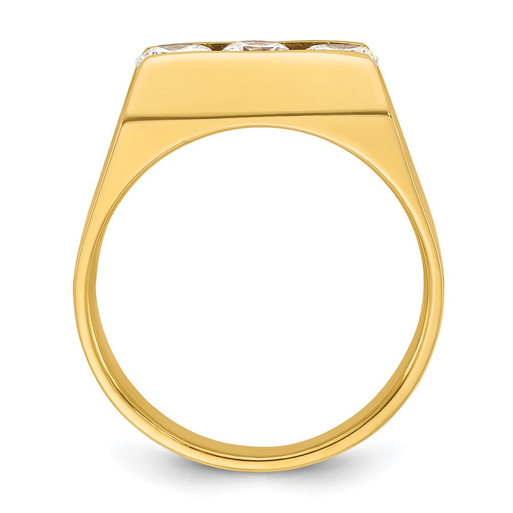 IBGoodman 14k 1 carat Lab Grown Diamond VS/SI+ G+ Complete Three Stone Men's Ring