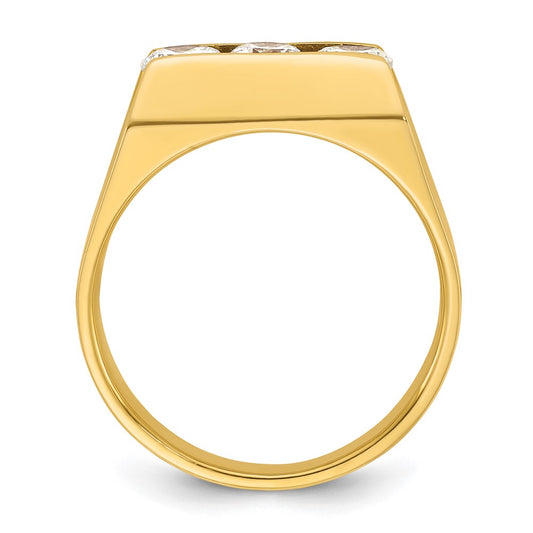 IBGoodman 14k 1 carat Lab Grown Diamond VS/SI+ G+ Complete Three Stone Men's Ring