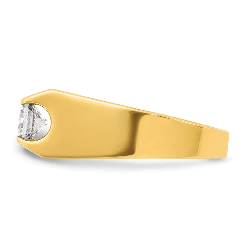 IBGoodman 14k 1 carat Lab Grown Diamond VS/SI+ G+ Complete Three Stone Men's Ring