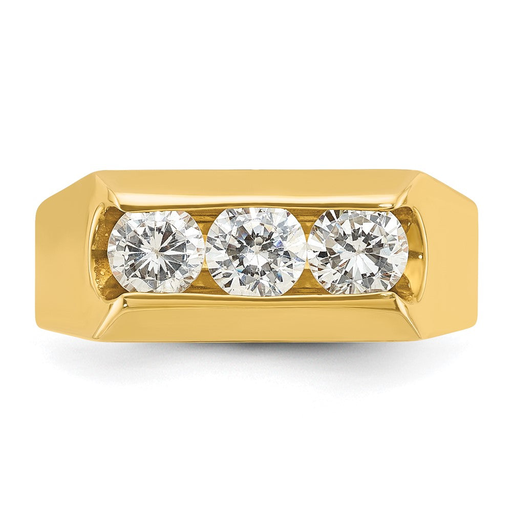 IBGoodman 14k 1 carat Lab Grown Diamond VS/SI+ G+ Complete Three Stone Men's Ring